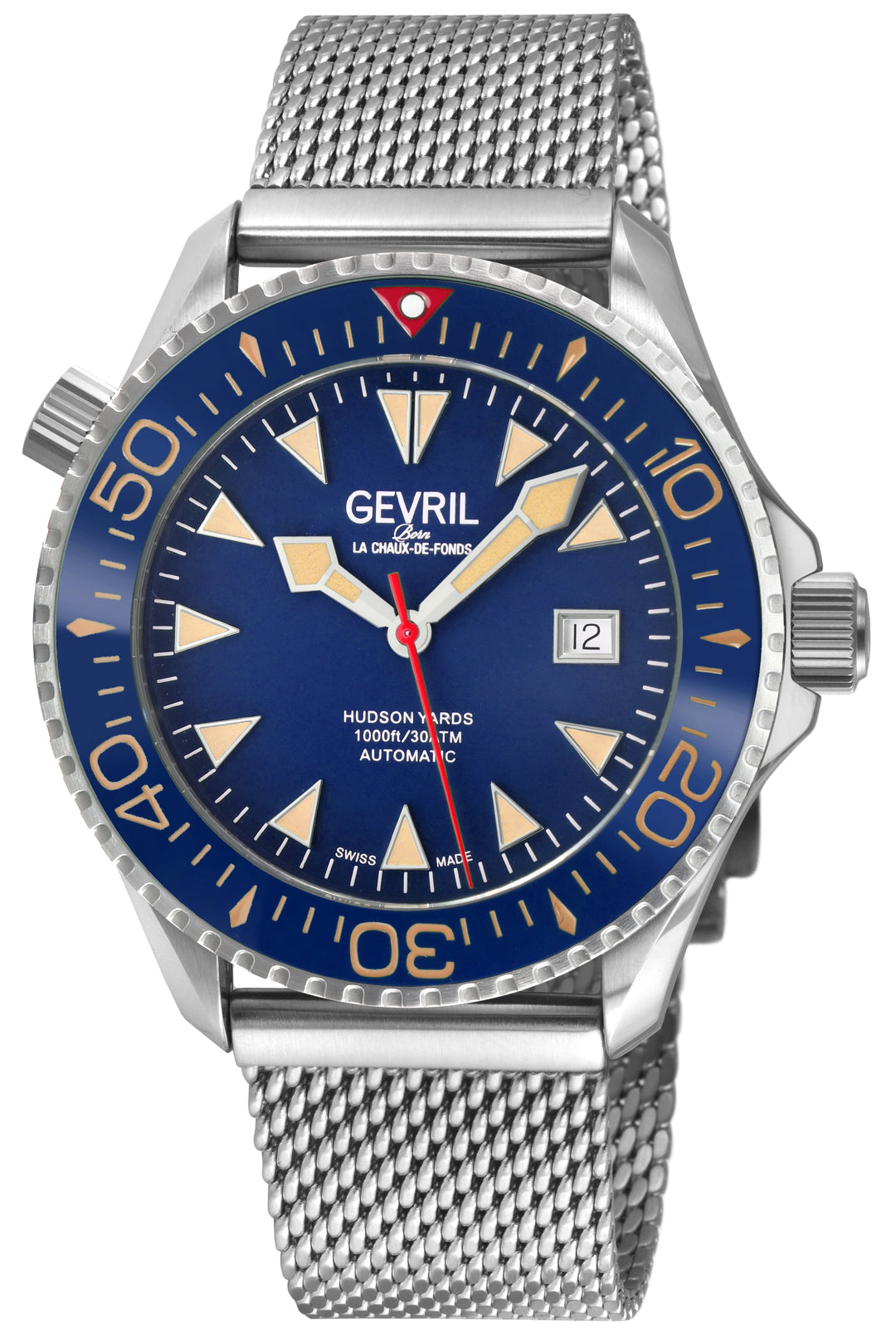 Hudson Yards Swiss Automatic SW200 - Date display Diver watch, Blue Ceramic beze