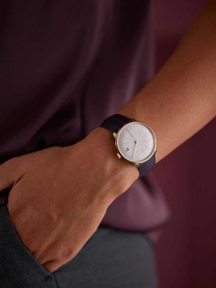 Meister Fein Kleine Automatic Powder Pink Dial / Violet Leather Strap