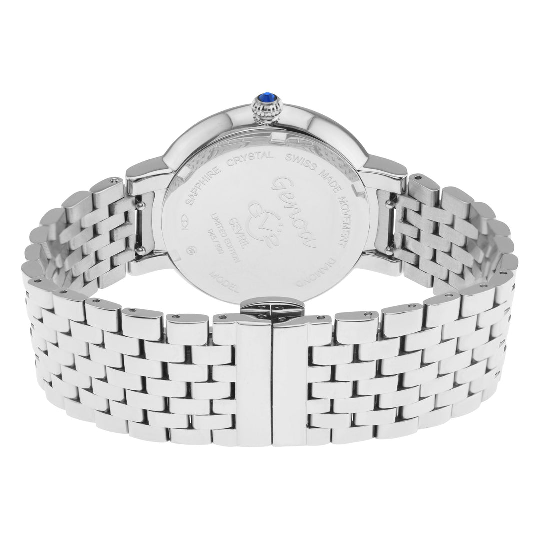 Genoa GV2 Women's Diamond Swiss Quartz Watch, White MOP dial, Diamond Cut Bezel,