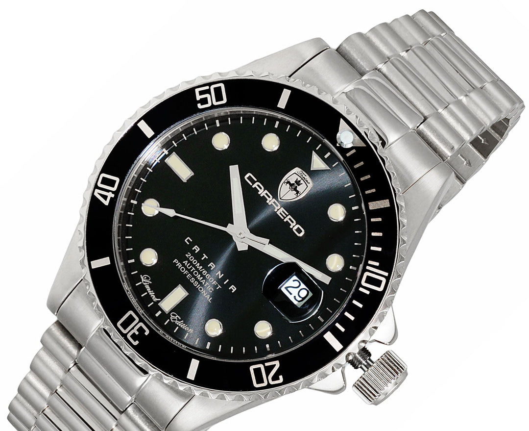 CATANIA -PD SILVER TONE/BLACK | Black Dial Dial