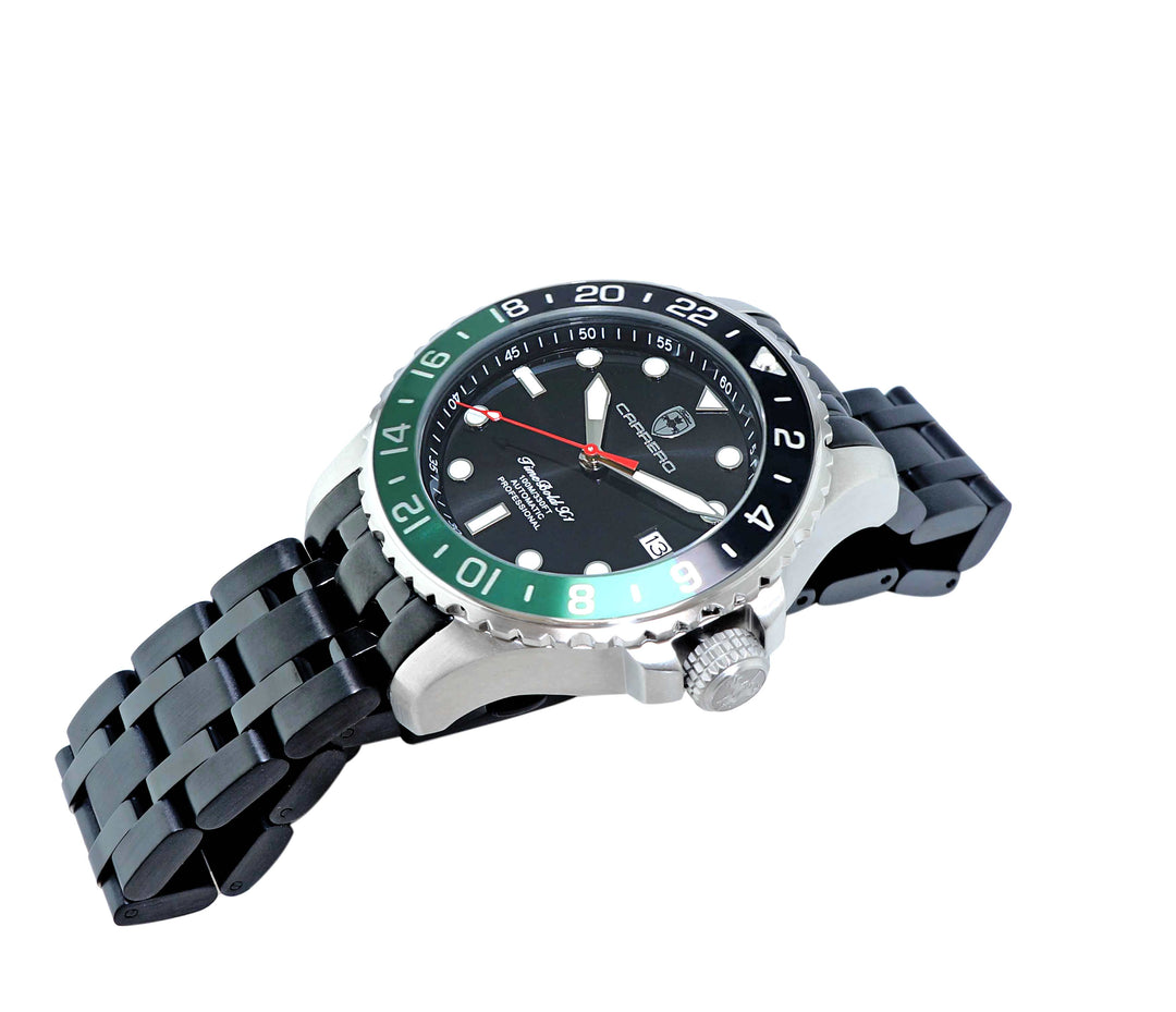 TIME BOLD- X10 BLACK-GREEN/ IP-Black Black Dial