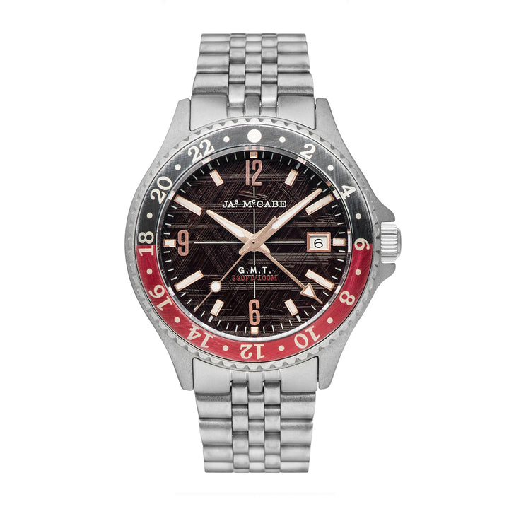 Baja GMT Red & Black / Stainless Steel | Brown Dial