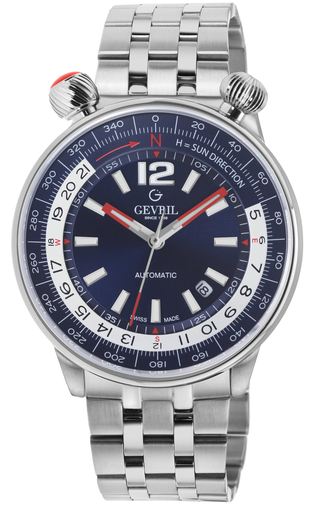 Wallabout Swiss Made Automatic Solar compass Blue Blue | Blue Dial