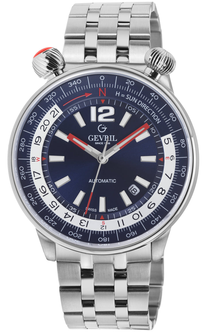 Wallabout Swiss Made Automatic Solar compass Blue Blue | Blue Dial