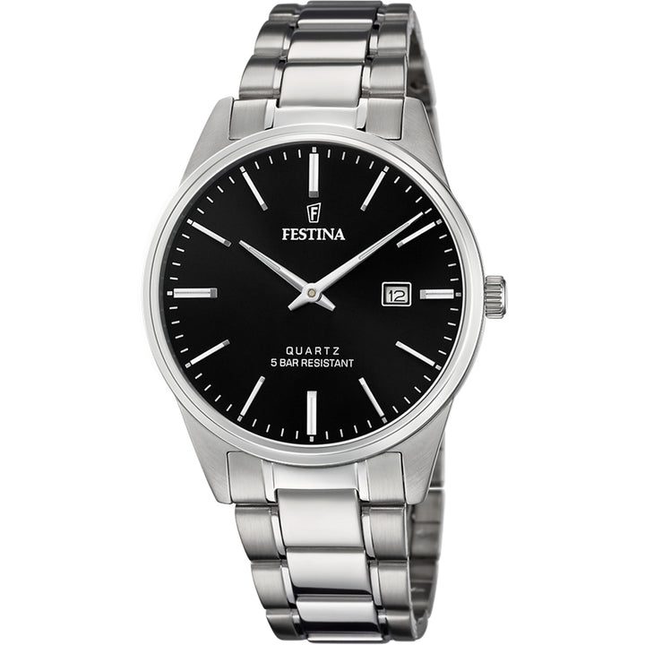 Acero clasico Black / Stainless Steel | Black Dial