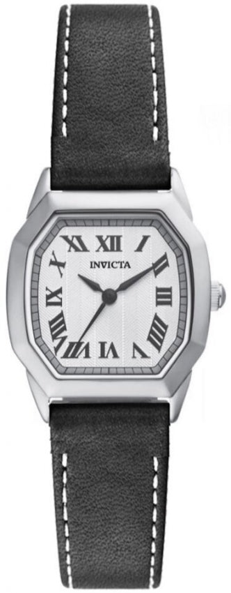Wildflower Lady Silver-Tone Dial / Black Leather Strap Silver-tone Dial