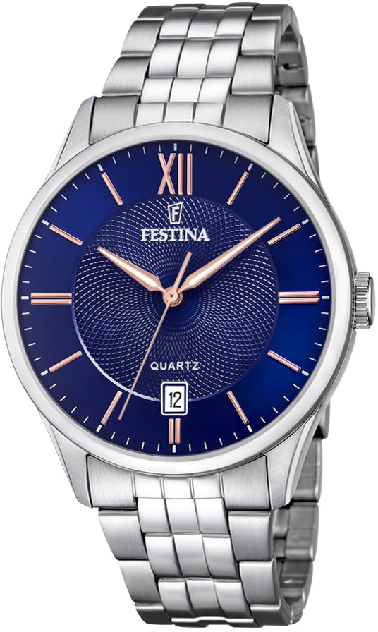 Classics Blue / Stainless Steel / Rose Gold | Blue Dial