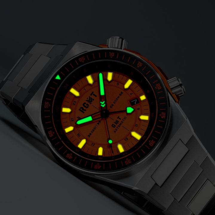 Marksman GMT Automatic Orange  / Stainless Steel | Orange Dial