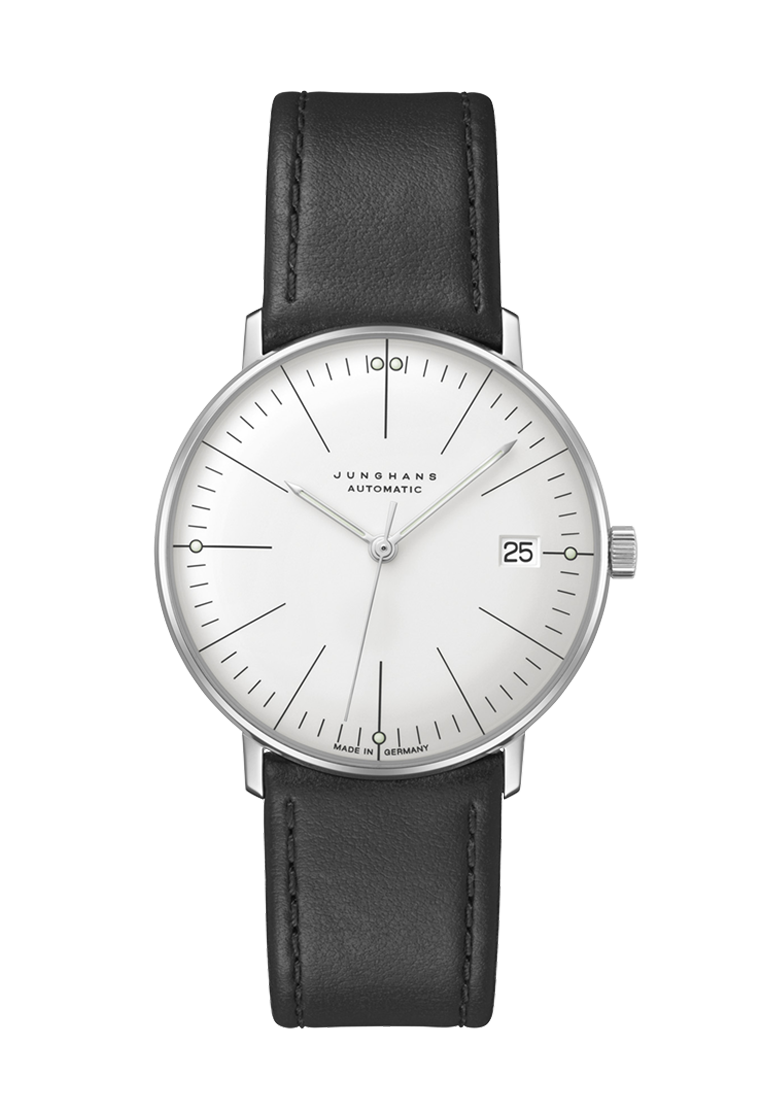 Max Bill Kleine Automatic Silver Dial / Black Leather Strap Silver Dial