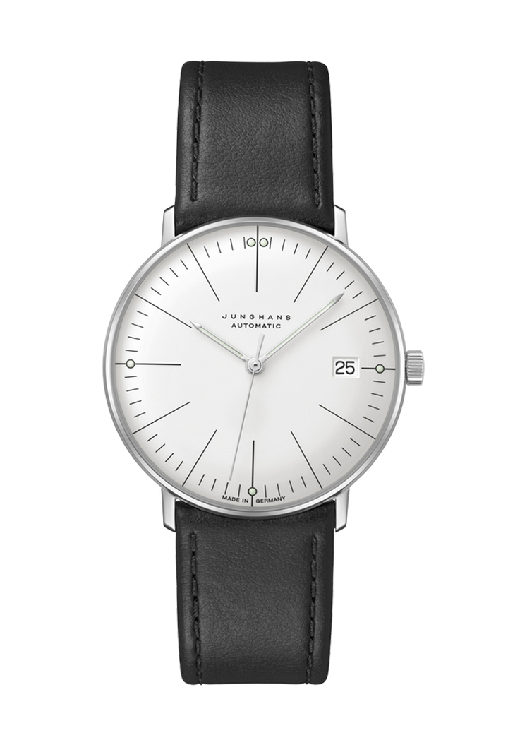 Max Bill Kleine Automatic Silver Dial / Black Leather Strap Silver Dial