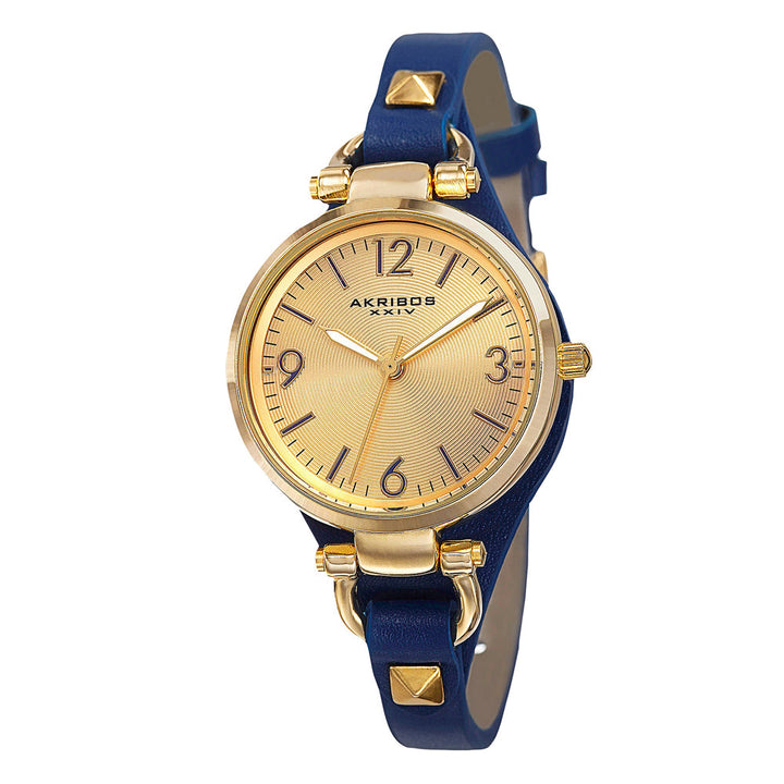 Casual-AK761BU Blue/Leather | Gold Dial