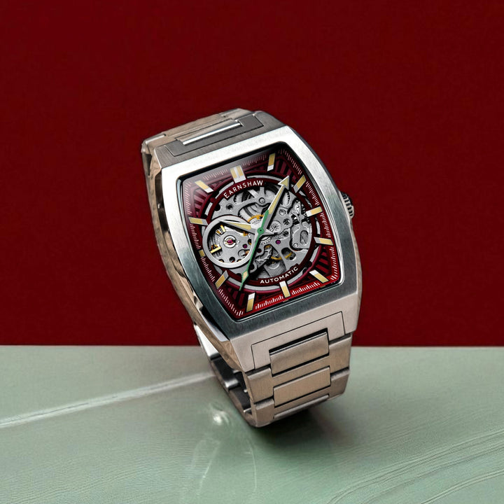 Heritage Wellington Skeleton Automatic Red / Stainless Steel | Red Dial