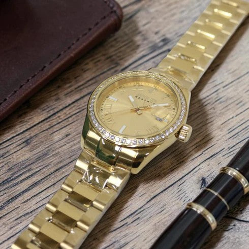 Elite Diamond Gold dial / Gold Stainless Steel Bracelet Gold Dial