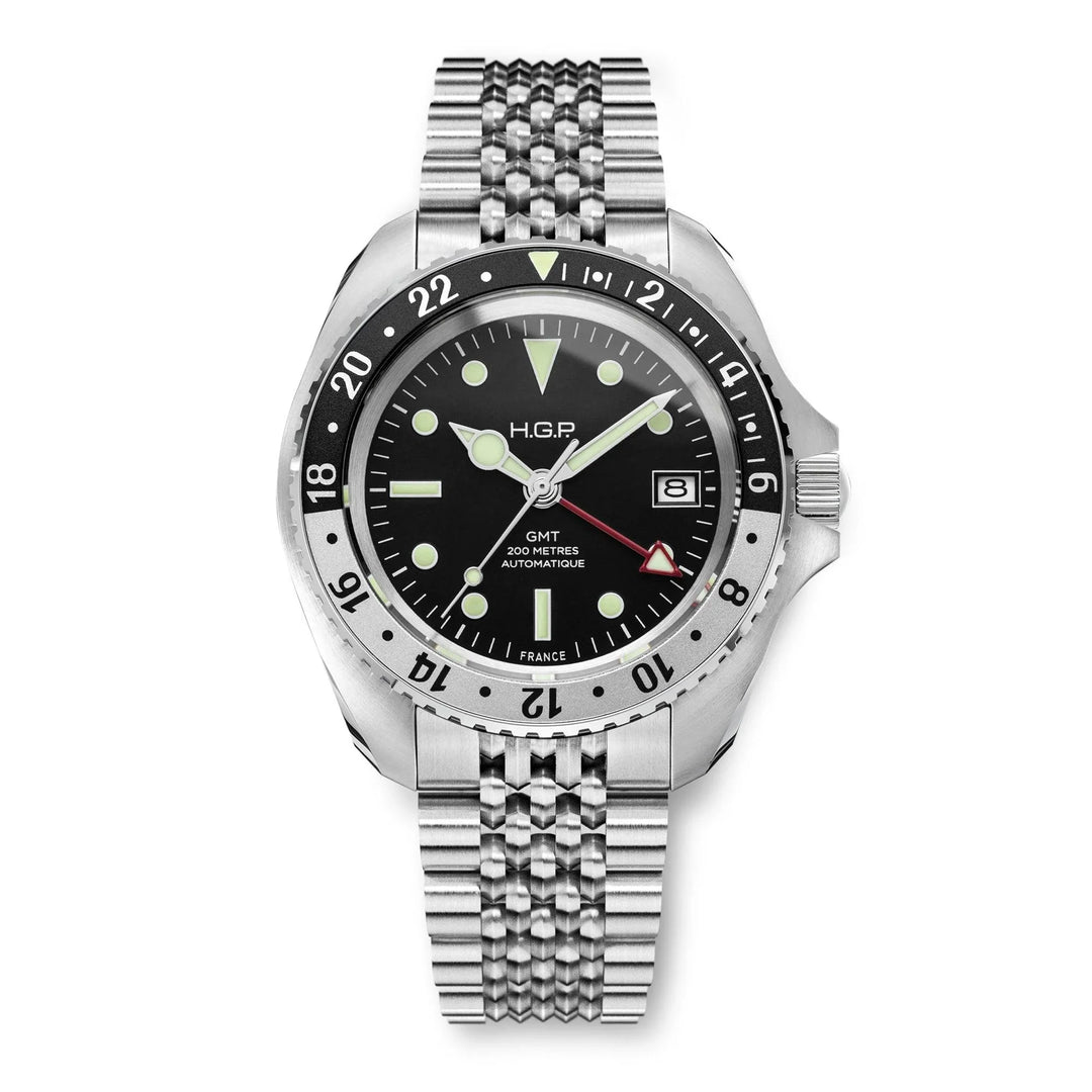 Diver GMT 200M Automatic Bracelet Diving Watch | Black Dial