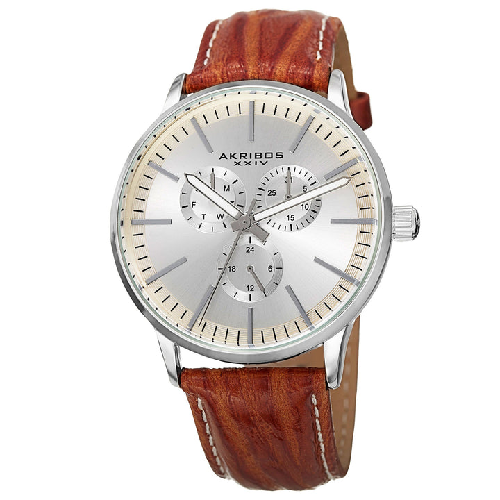 Omni Silver Tone/Silver Tone Alloy/Leather | Silver Dial