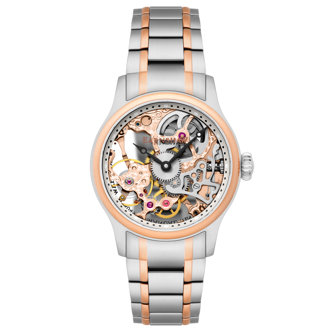 Bauer Mechanical Skeleton Rose Gold / Stainless Steel | Rose Gold Dial