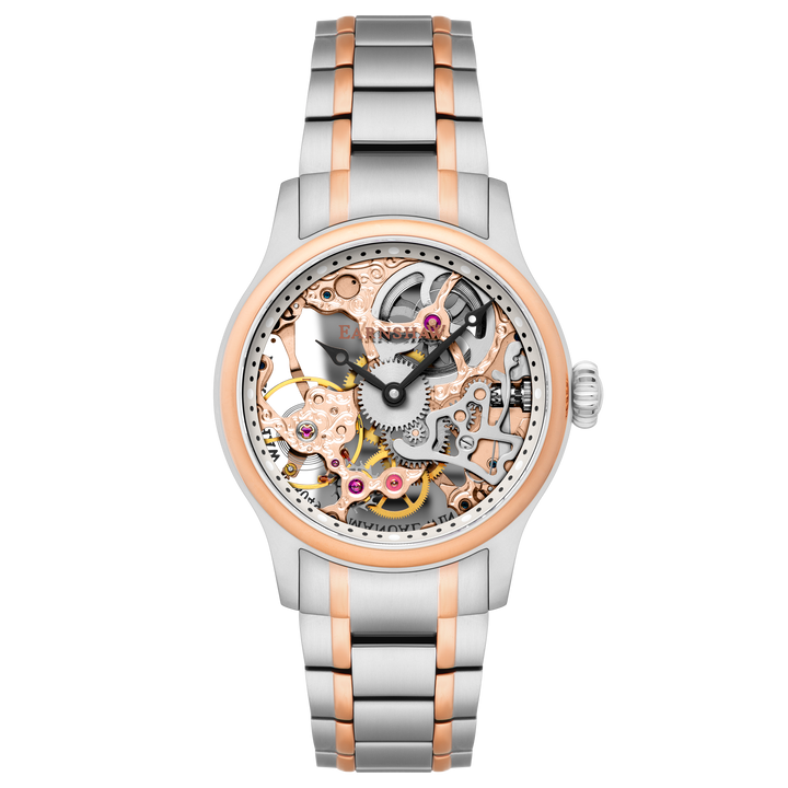 Bauer Mechanical Skeleton Rose Gold / Stainless Steel | Rose Gold Dial