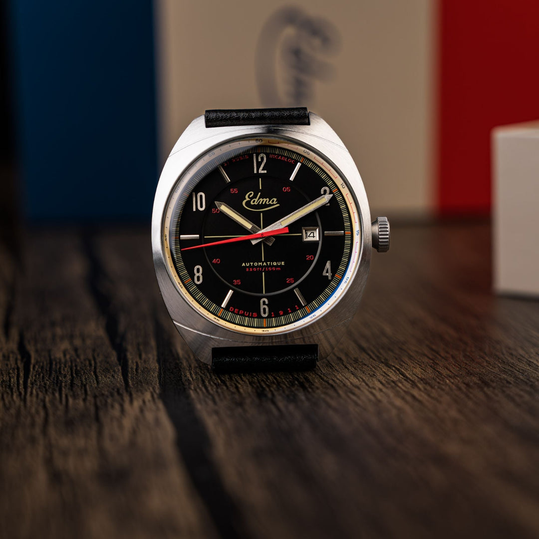Crissier Automatic Black / Black Leather | Black Dial
