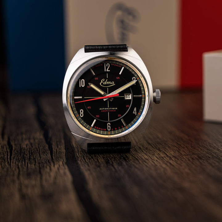 Crissier Automatic Black / Black Leather | Black Dial