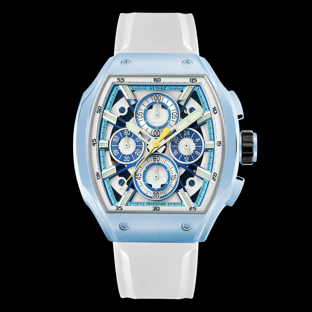 PACEHOUND CHRONO White / Powder Blue | Blue Dial