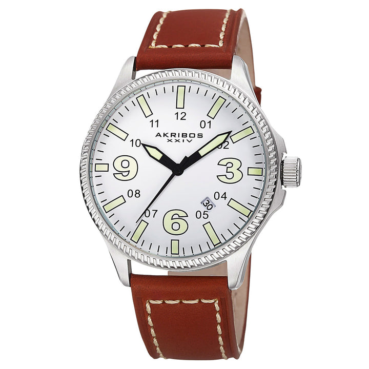 AK833SSBR-Casual Brown/Leather | White Dial