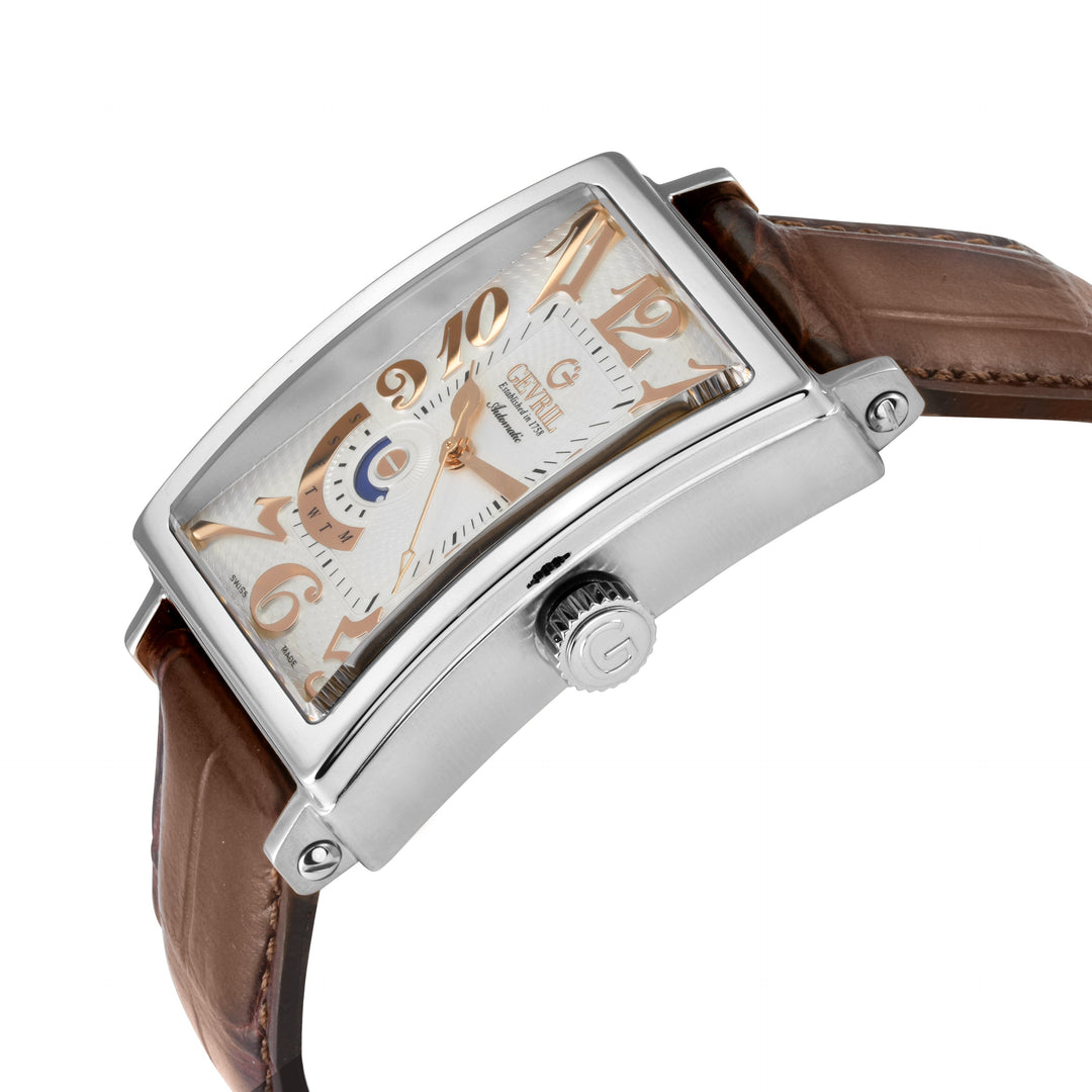 Avenue of Americas Gevril Men's Avenue of America's SS Case, Silver Dial, Genuin