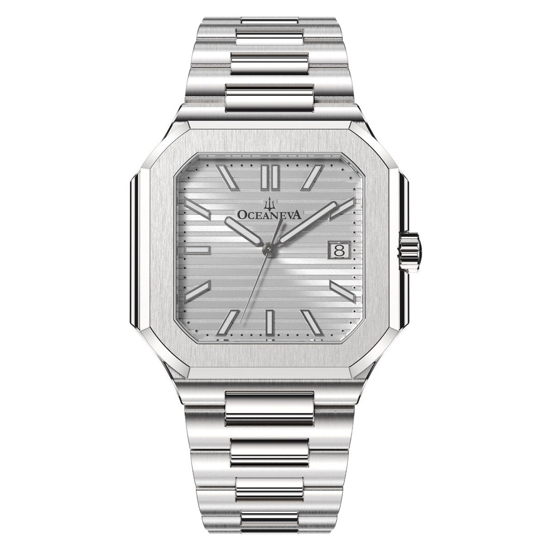 Tenuis Ultra-Thin Swiss Movement Automatic Watch Silver Bezel| Silver, sunray Di