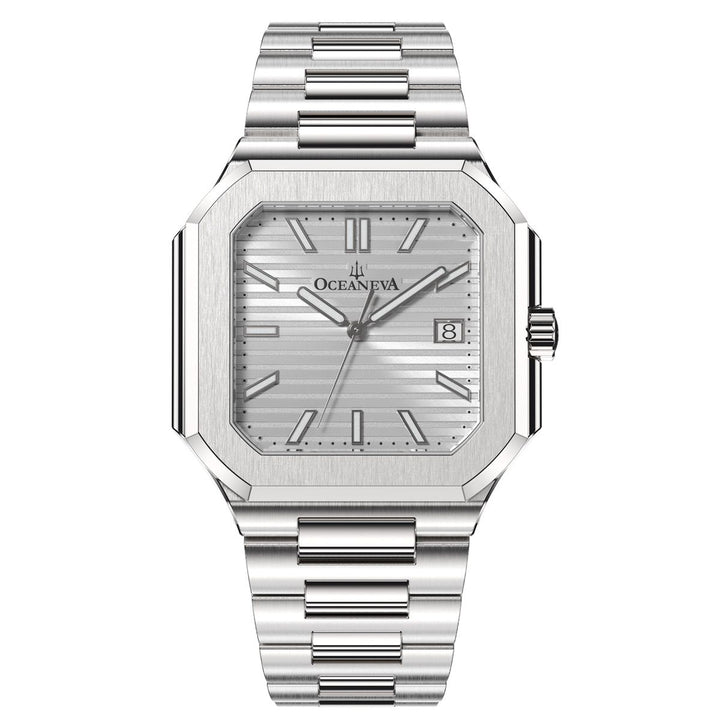 Tenuis Ultra-Thin Swiss Movement Automatic Watch Silver Bezel| Silver, sunray Di