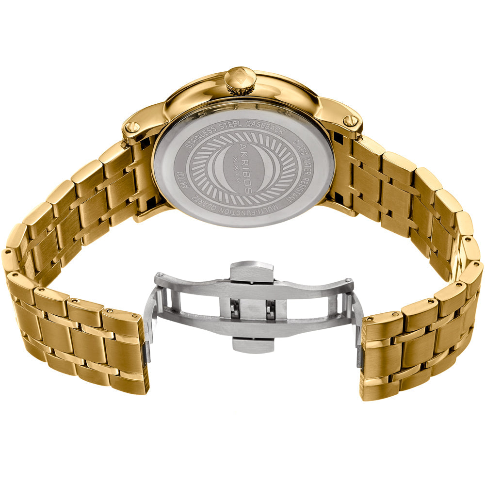 AK1001YGB-Dress Gold/Stainless Steel | Black Dial