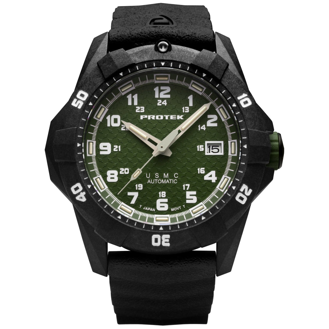 Carbon USMC Dive Green | Green dial (ProTek) Dial