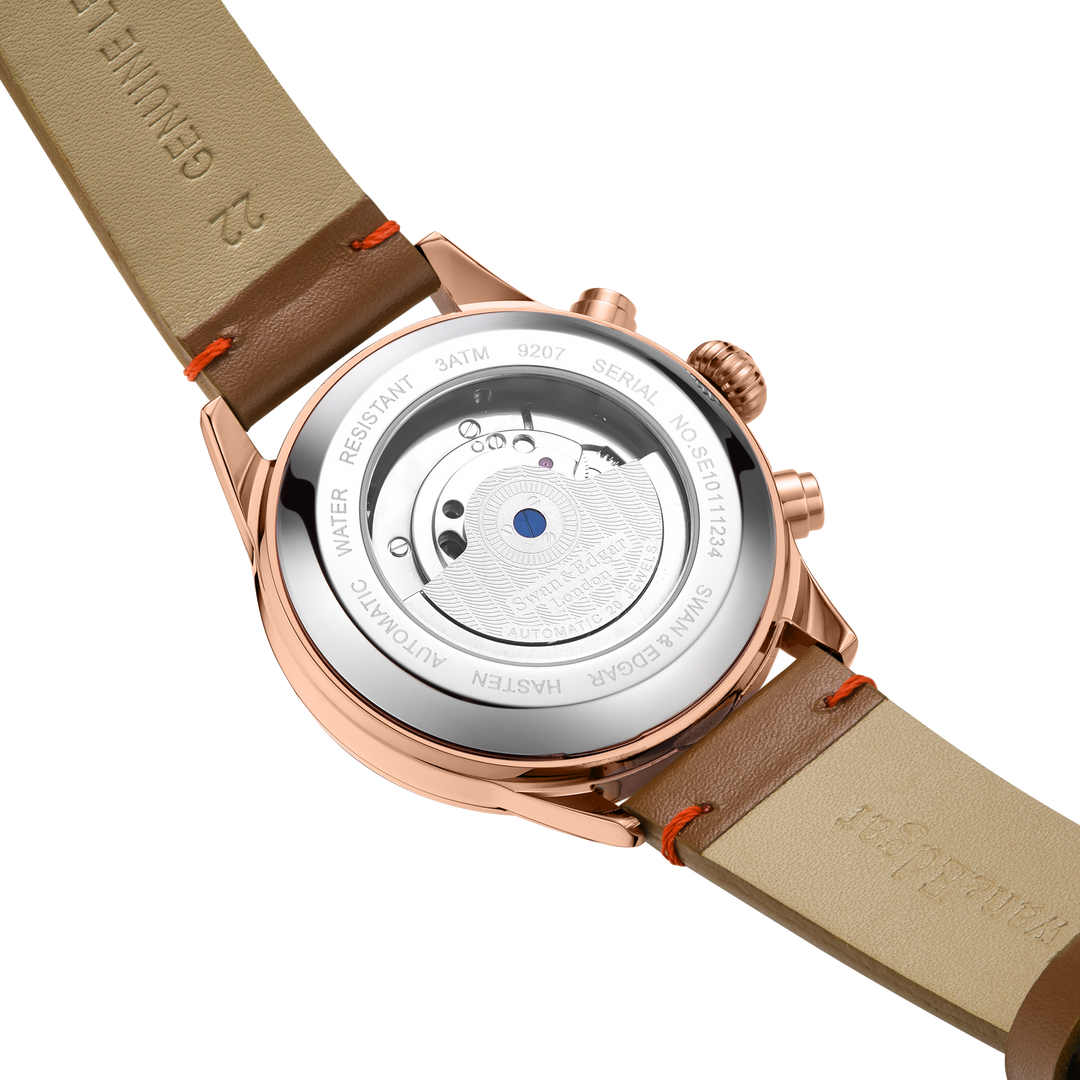 Hasten Automatic Brown Open-Exhibition Dial / Brown Leather Strap Brown Dial