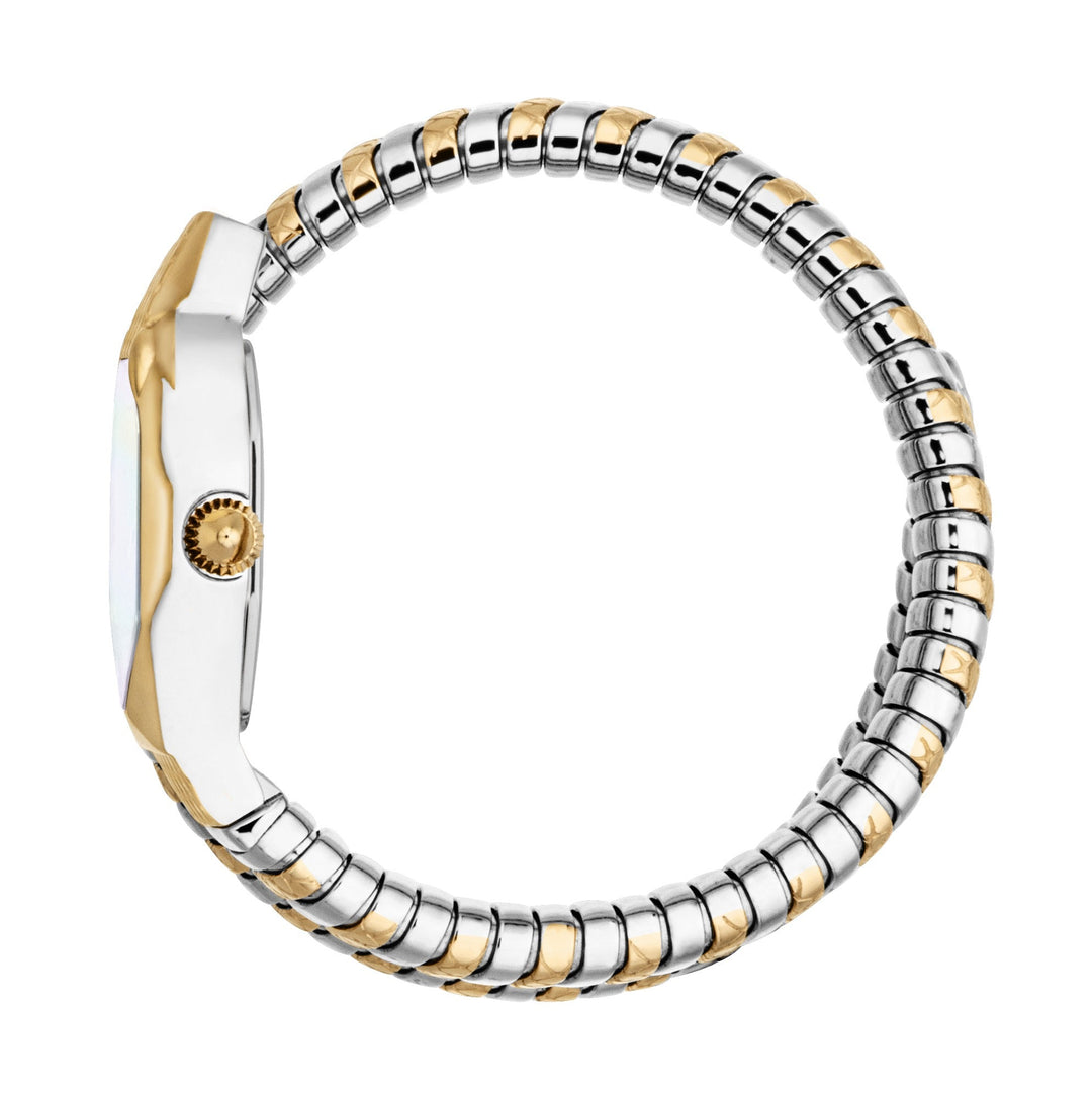 Snake 22mm / White Mother-of-Pearl / Silver and Gold | White Mother-of-Pearl Dia