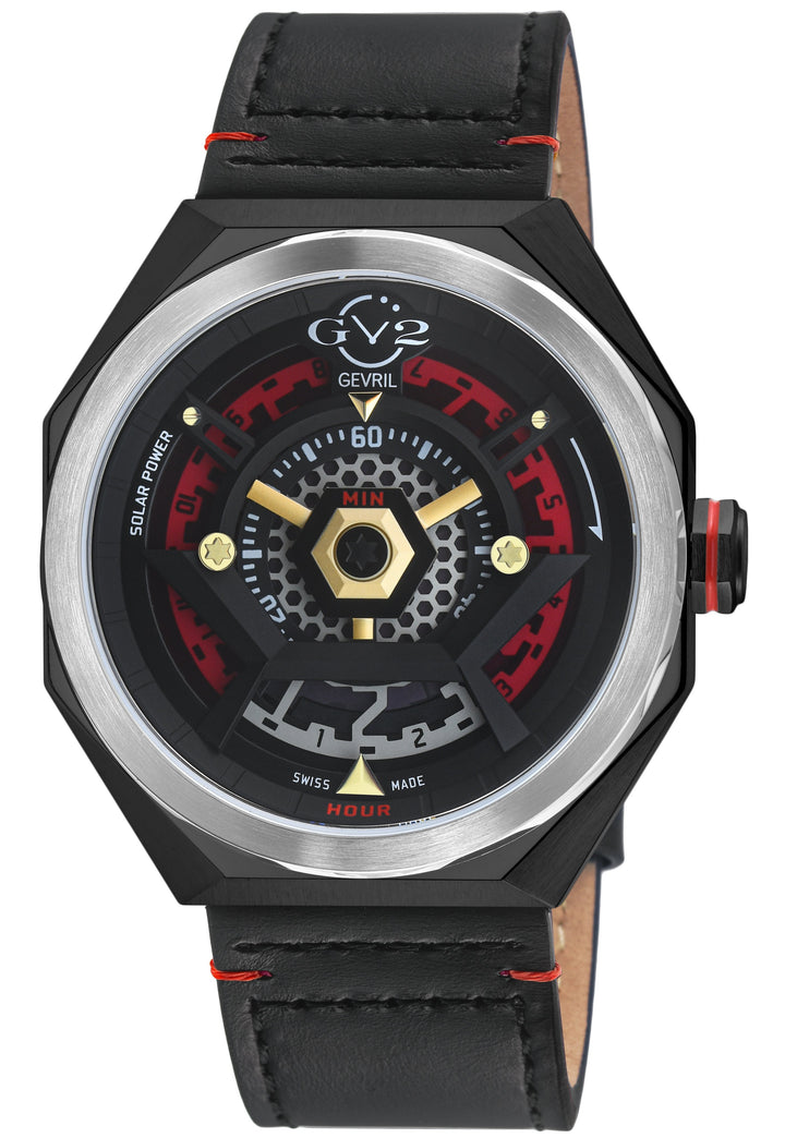 Stella Solare Swiss Ronda 212 Solar Quartz, 5 jewels, ultra-thin, Black/Red subt