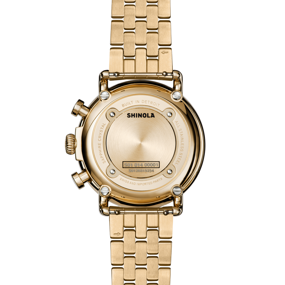 Runwell Chronograph Watch White Mother-Of-Pearl Dial / Gold-Tone Stainless Steel