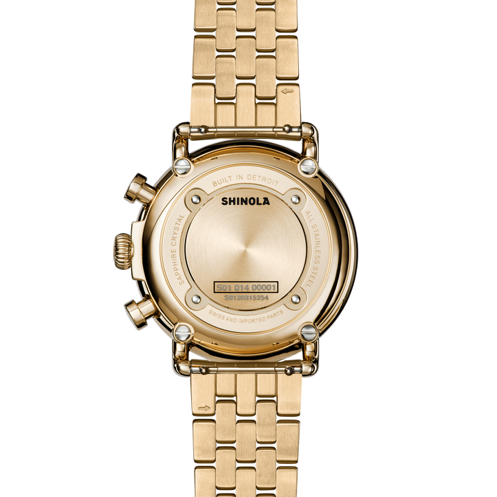 Runwell Chronograph Watch White Mother-Of-Pearl Dial / Gold-Tone Stainless Steel