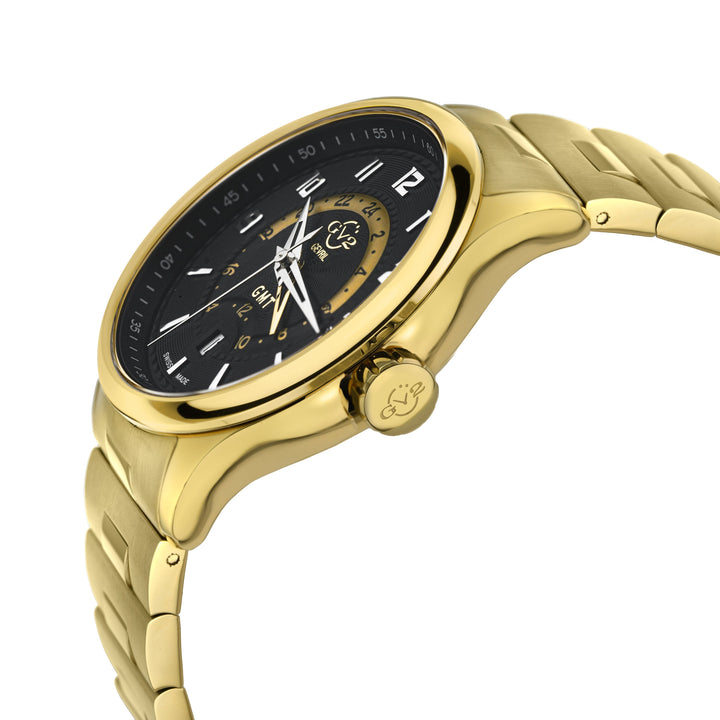 GV2 by Gevril Giromondo (GV2 by Gevril Swiss Made GMT bracelet Watch Gold tone)