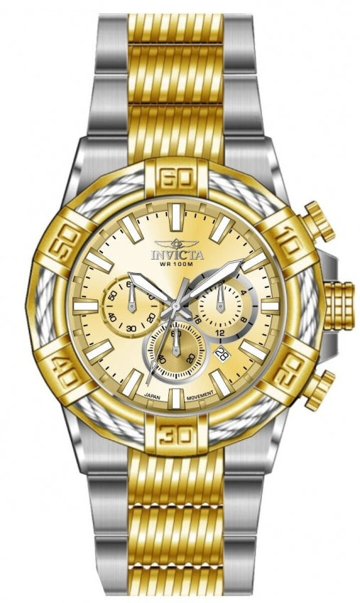 Bolt Men Gold-Tone Dial / Two-Tone Stainless Steel Bracelet Gold-tone Dial