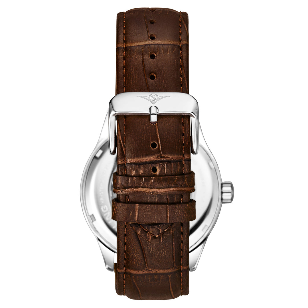 Denmark 3947 Automatic 42mm Skeleton Brown/Leather | Gray Dial