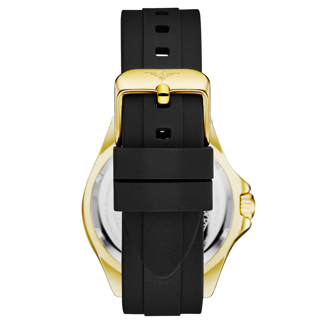 Depthmaster 4072 Black Brass Dial/ Black Silicone Strap/ Gold Case | Black Dial