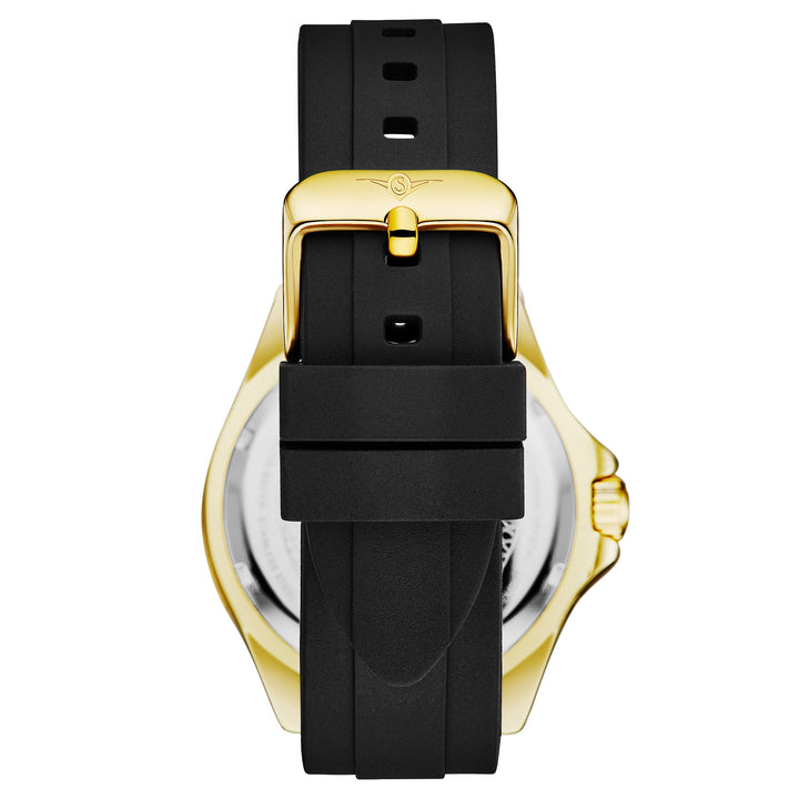 Depthmaster 4072 Black Brass Dial/ Black Silicone Strap/ Gold Case | Black Dial