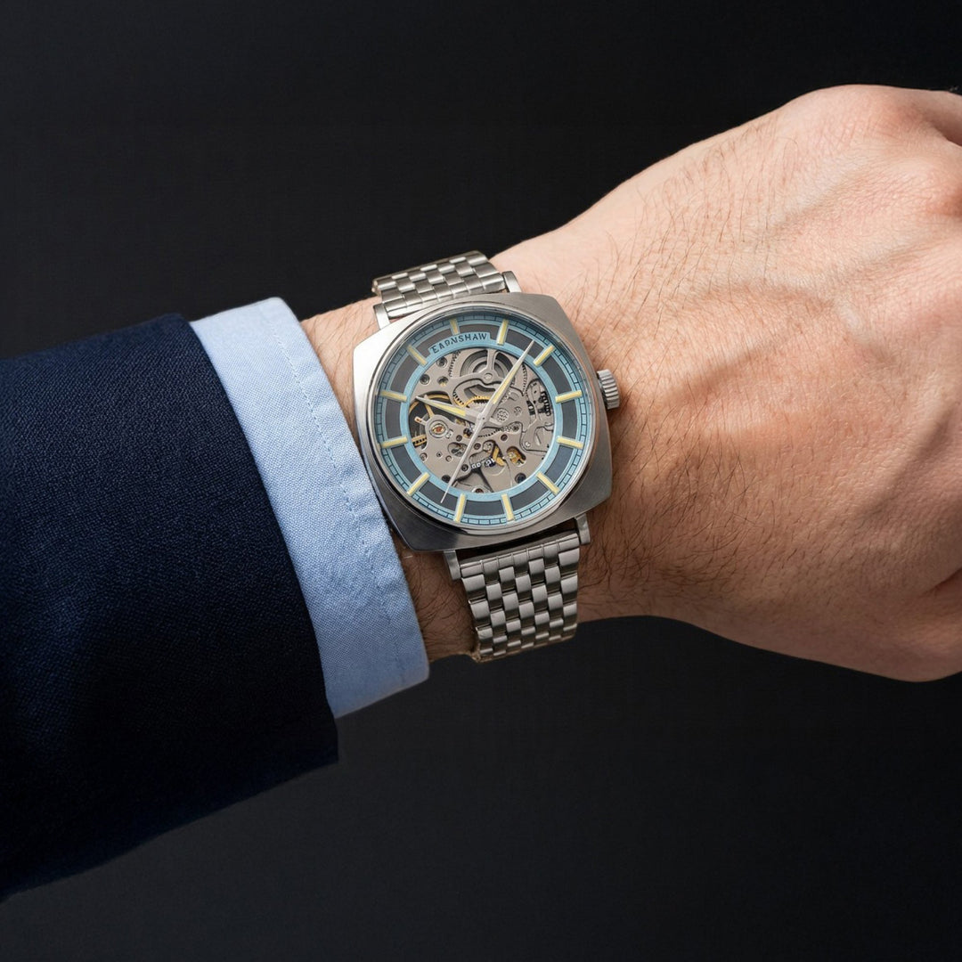 City Of London Moorgate Skeleton Automatic Blue / Stainless Steel | Blue Dial