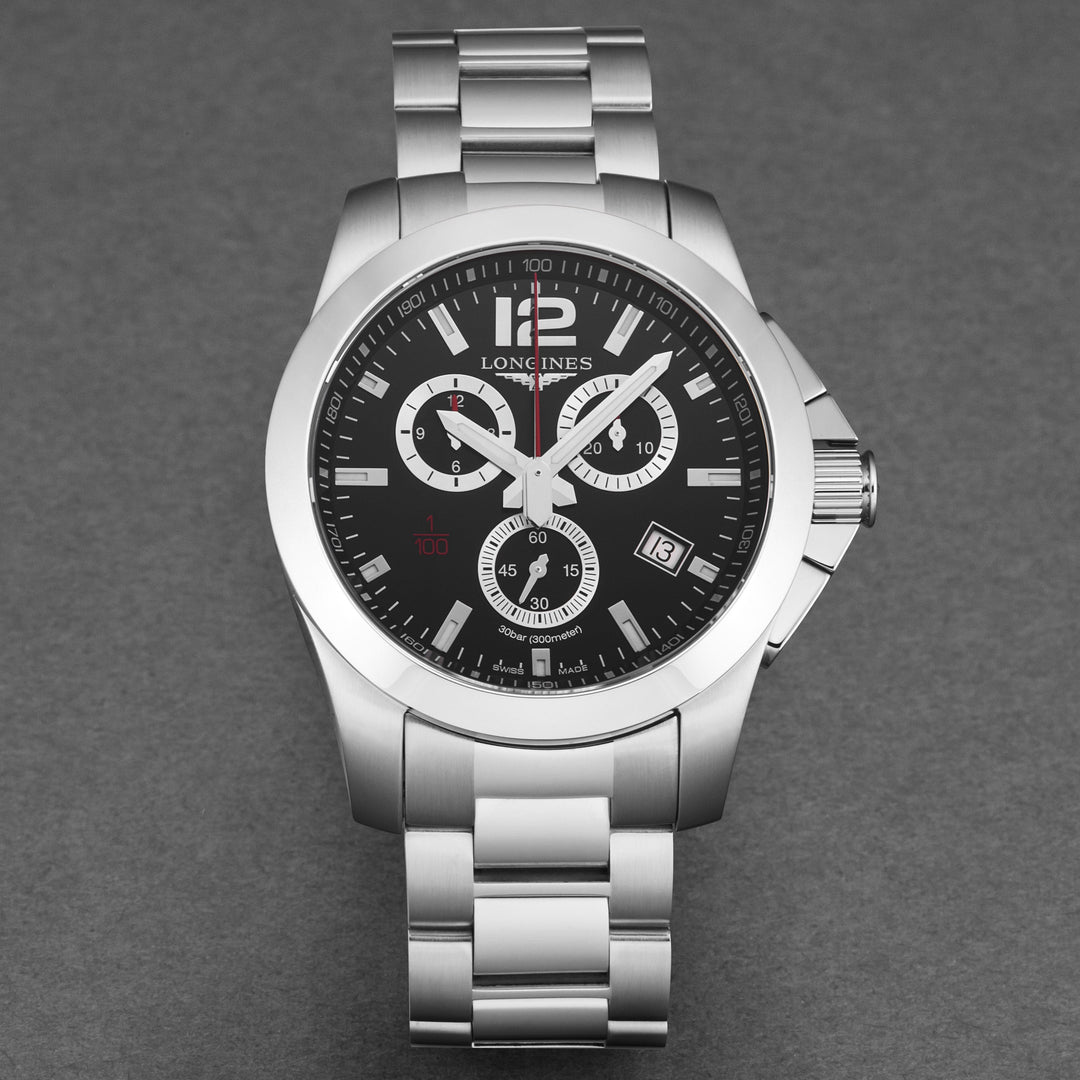 Conquest Black / Stainless Steel Black Dial