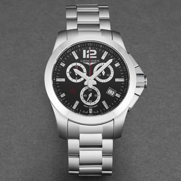 Conquest Black / Stainless Steel Black Dial