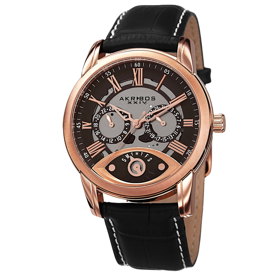 Spirit Rose Gold Tone/Rose Gold Ion Plated Stainless Steel/Leather | Black Dial