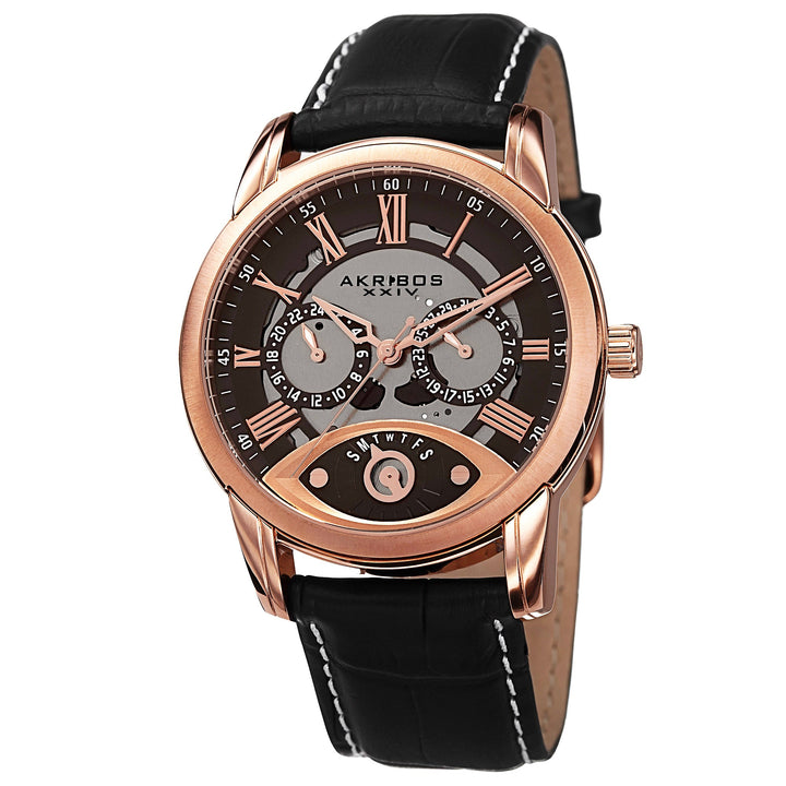 Spirit Rose Gold Tone/Rose Gold Ion Plated Stainless Steel/Leather | Black Dial
