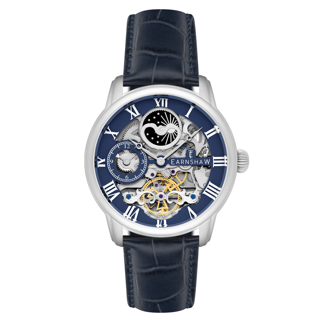 Longitude Automatic Skeleton Blue / Blue Leather Blue Dial