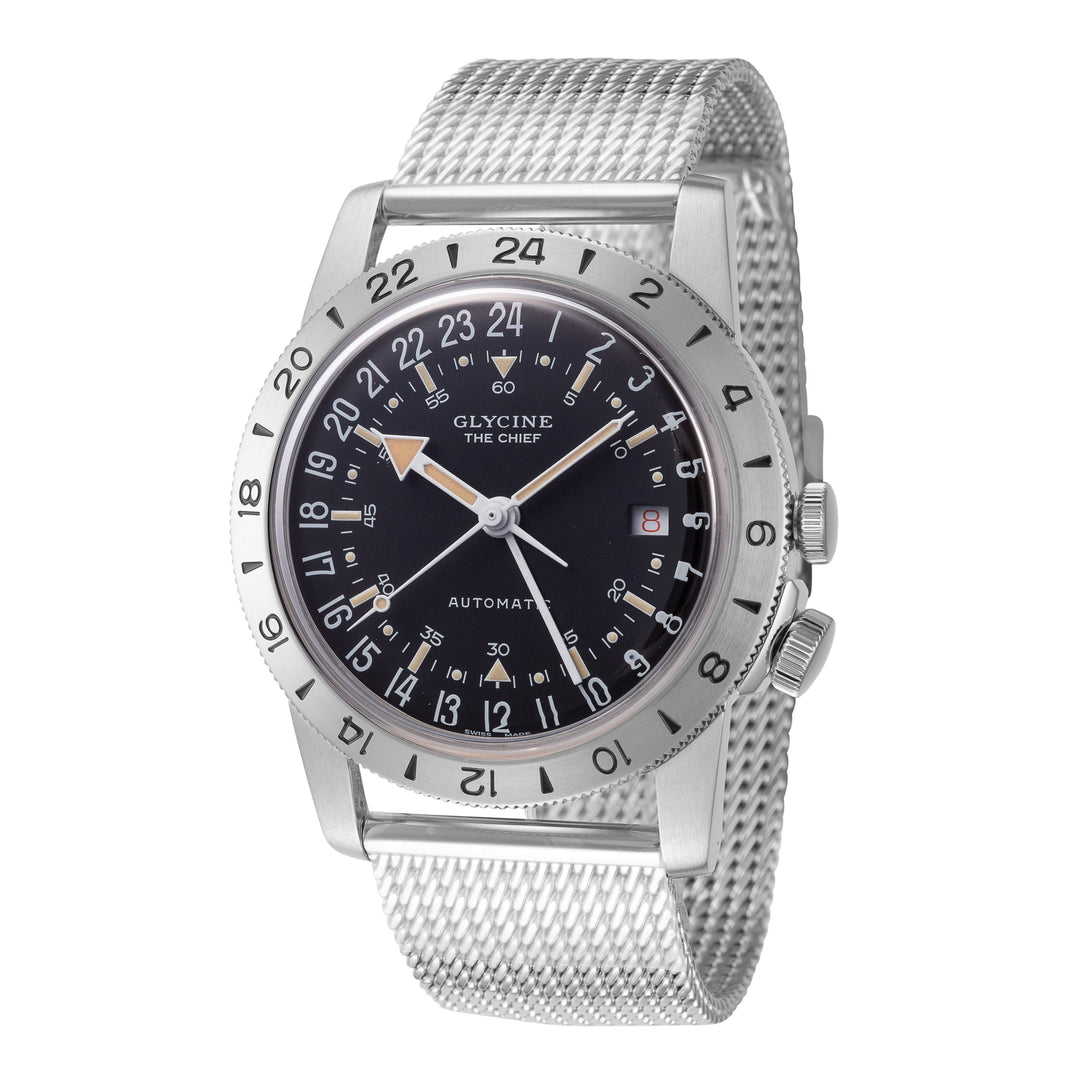 Airman The Chief GMT 40mm / Black / Silver Black Dial