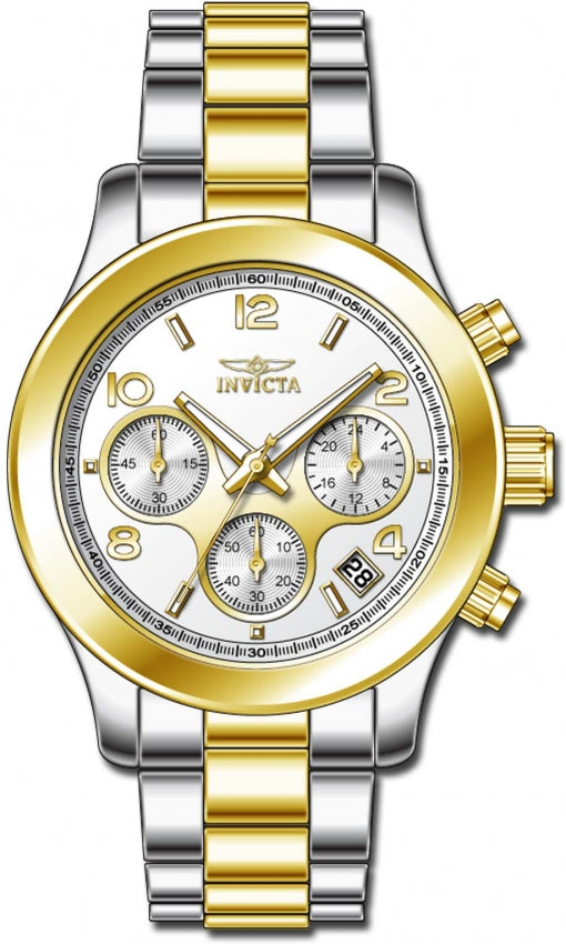 Angel Chronograph Silver-Tone Dial / Two-Tone Gold / Silver Stainless Steel Brac
