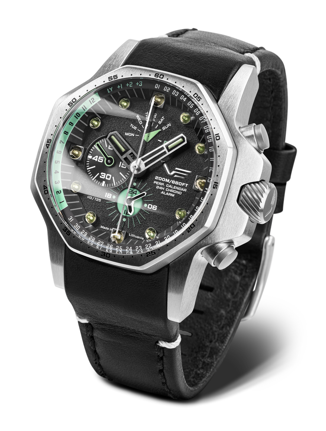 Atomic Age Oppenheimer Black Dial / Black Leather Strap Black Dial