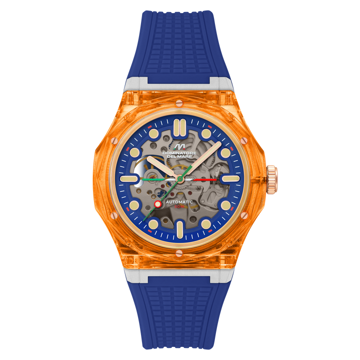 Ravello Automatic Orange & Blue / Silicone | Blue Dial